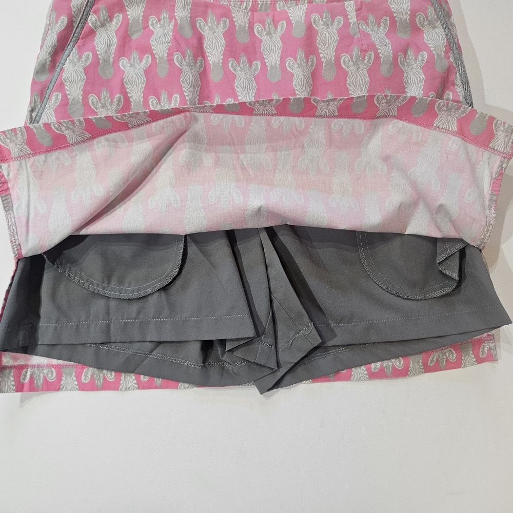 Women’s Pink Zebra-Print Skort with Silver Accents - Picture 5 of 6